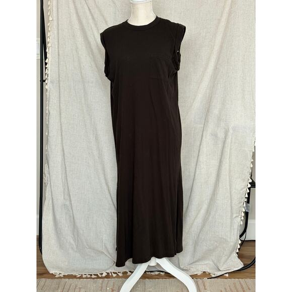 ATM High Torsion Tank Midi Slit Dress in Black Size S - Picture 1 of 8